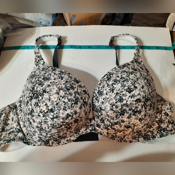 Cacique Black and White Floral Bra 44C - Picture 4 of 10